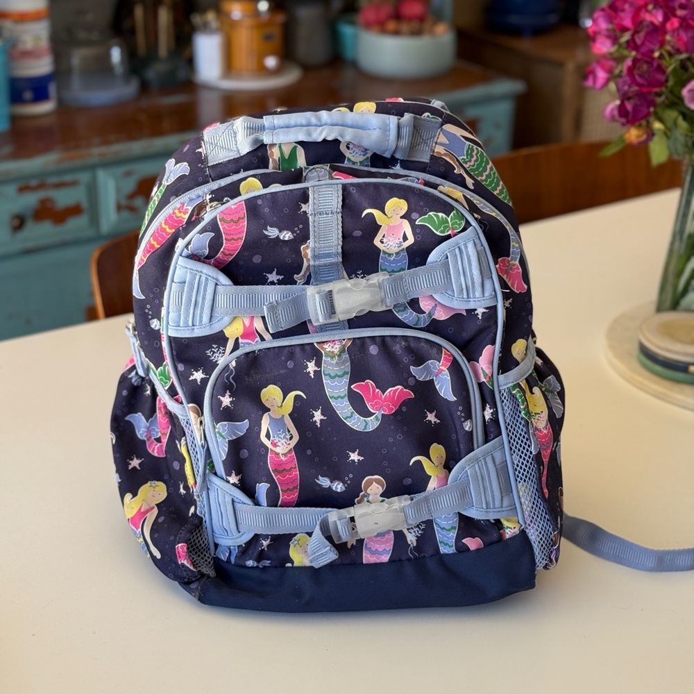 Pottery Barn Large Mackenzie Navy Mermaid Backpack